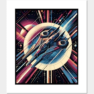 Galactic Voyager: Geometric Spaceship Posters and Art